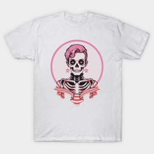 Cute Pink Rockabilly Skeleton T-Shirt